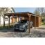 Einzelcarport 'Emsland' nussbaumfarben 340 x 846 cm mit Stahl-Dachplatten