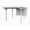 Einzelcarport 'Emsland' weiß 340 x 846 cm mit EPDM-Dach mit Abstellraum