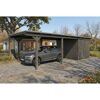 Einzelcarport 'Emsland' schiefergrau 340 x 846 cm mit EPDM-Dach