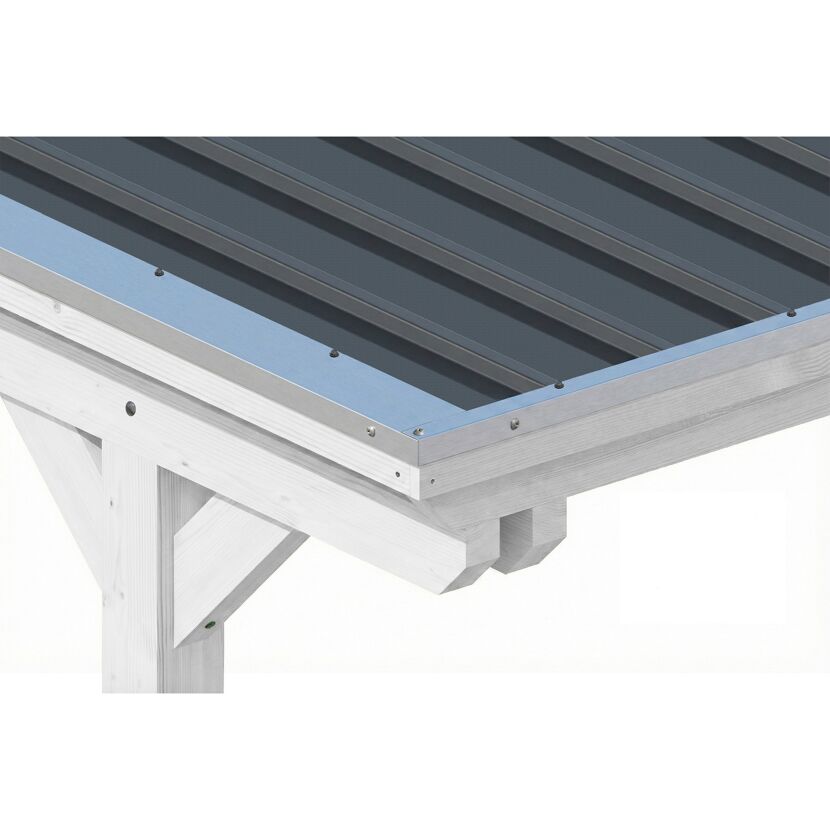Einzelcarport 'Emsland' weiß 340 x 846 cm Stahl-Dachplatten