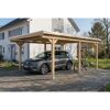 Einzelcarport 'Emsland' naturfarben 402 x 604 cm mit Stahl-Dachplatten