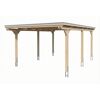 Einzelcarport 'Emsland' naturfarben 402 x 604 cm mit Stahl-Dachplatten