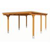 Einzelcarport 'Emsland' Eiche hell 402 x 604 cm mit Stahl-Dachplatten