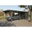 Einzelcarport 'Emsland' anthrazit 340 x 846 cm mit Stahl-Dachplatten