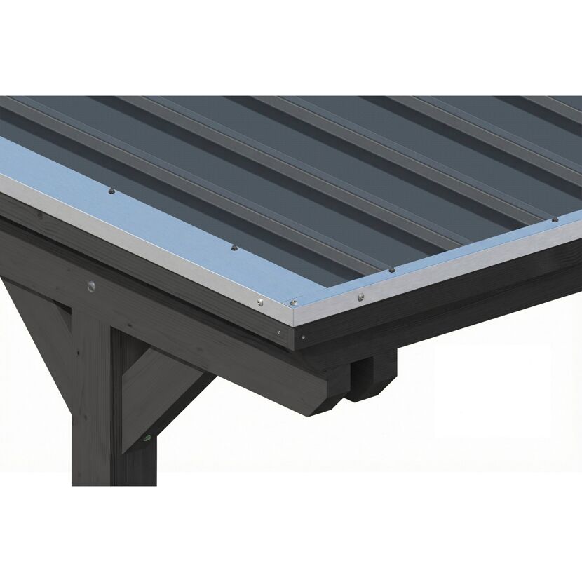 Einzelcarport 'Emsland' anthrazit 340 x 846 cm mit Stahl-Dachplatten