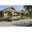 Einzelcarport 'Emsland' naturfarben 402 x 846 cm mit EPDM-Dach