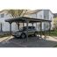 Einzelcarport 'Emsland' schiefergrau 402 x 604 cm mit Stahl-Dachplatten
