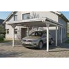 Einzelcarport 'Emsland' weiß 402 x 604 cm mit Stahl-Dachplatten