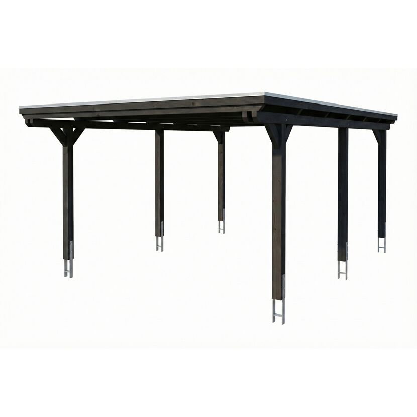 Einzelcarport 'Emsland' schiefergrau 402 x 604 cm mit EPDM-Dach