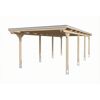 Einzelcarport 'Emsland' naturfarben 402 x 846 cm mit Stahl-Dachplatten