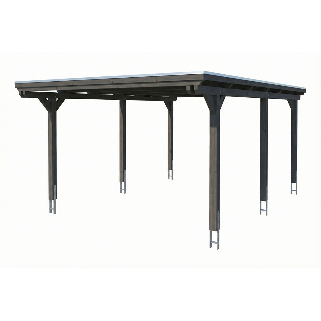 Einzelcarport 'Emsland' anthrazit 402 x 604 cm mit EPDM-Dach