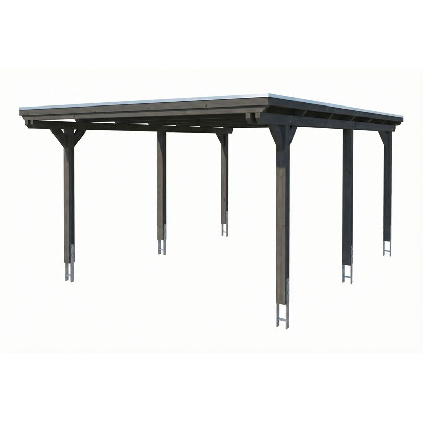 Einzelcarport 'Emsland' anthrazit 402 x 604 cm mit EPDM-Dach