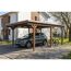 Einzelcarport 'Emsland' nussbaumfarben 402 x 604 cm mit Stahl-Dachplatten