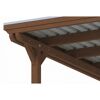 Einzelcarport 'Emsland' nussbaumfarben 402 x 604 cm mit Stahl-Dachplatten