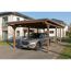 Einzelcarport 'Emsland' nussbaumfarben 402 x 846 cm mit Stahl-Dachplatten