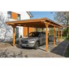 Einzelcarport 'Emsland' Eiche hell 402 x 846 cm mit EPDM-Dach