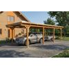 Einzelcarport 'Emsland' Eiche hell 402 x 846 cm mit EPDM-Dach