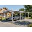 Einzelcarport 'Emsland' weiß 402 x 846 cm mit EPDM-Dach