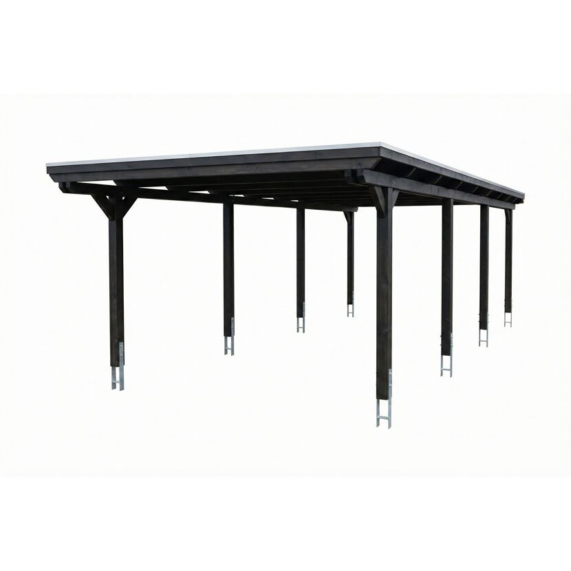 Einzelcarport 'Emsland' anthrazit 402 x 846 cm mit EPDM-Dach