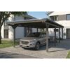 Einzelcarport 'Emsland' anthrazit 402 x 846 cm mit Stahl-Dachplatten