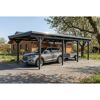 Einzelcarport 'Emsland' anthrazit 402 x 846 cm mit Stahl-Dachplatten
