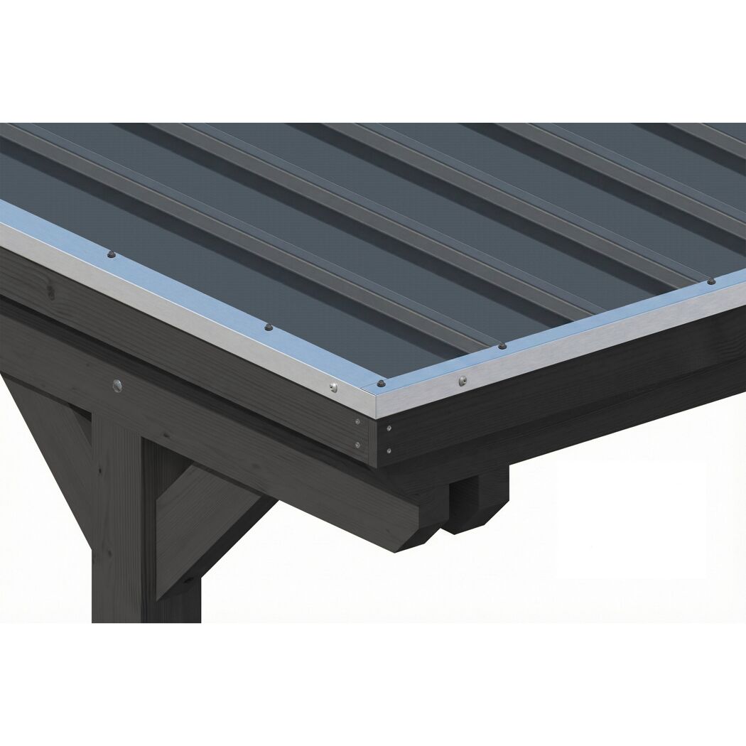 Einzelcarport 'Emsland' anthrazit 402 x 846 cm mit Stahl-Dachplatten