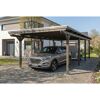 Einzelcarport 'Emsland' schiefergrau 402 x 846 cm mit Stahl-Dachplatten