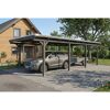 Einzelcarport 'Emsland' schiefergrau 402 x 846 cm mit Stahl-Dachplatten