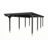 Einzelcarport 'Emsland' schiefergrau 402 x 846 cm mit Stahl-Dachplatten