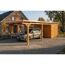 Einzelcarport 'Emsland' Eiche hell 402 x 846 cm mit EPDM-Dach