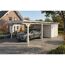 Einzelcarport 'Emsland' weiß 402 x 846 cm mit Stahl-Dachplatten