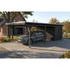 Einzelcarport 'Emsland' anthrazit 402 x 846 cm mit EPDM-Dach