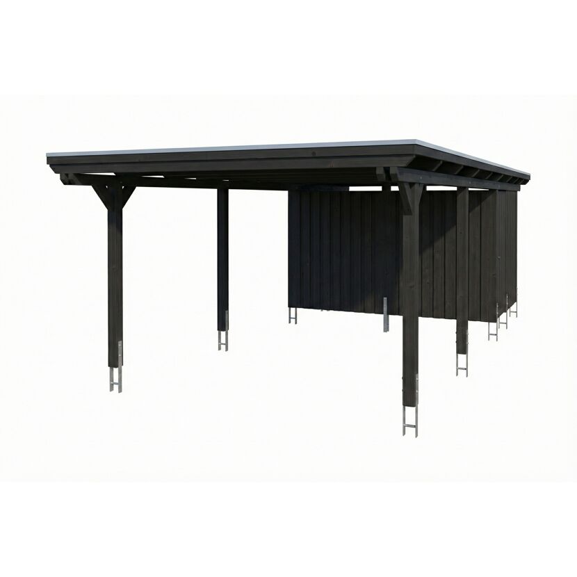 Einzelcarport 'Emsland' anthrazit 402 x 846 cm mit EPDM-Dach
