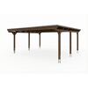 Doppelcarport 'Emsland' nussbaumfarben 609 x 604 cm mit EPDM-Dach