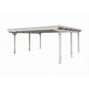 Doppelcarport 'Emsland' weiß 609 x 604 cm mit Stahl-Dachplatten