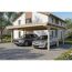Einzelcarport 'Emsland' naturfarben 609 x 604 cm mit Stahl-Dachplatten
