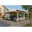 Einzelcarport 'Emsland' naturfarben 609 x 604 cm mit Stahl-Dachplatten