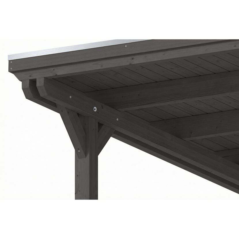 Doppelcarport 'Emsland' schiefergrau 609 x 604 cm mit EPDM-Dach
