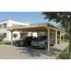 Doppelcarport 'Emsland' naturfarben 609 x 846 cm mit Stahl-Dachplatten