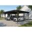 Doppelcarport 'Emsland' anthrazit 609 x 604 cm mit Stahl-Dachplatten