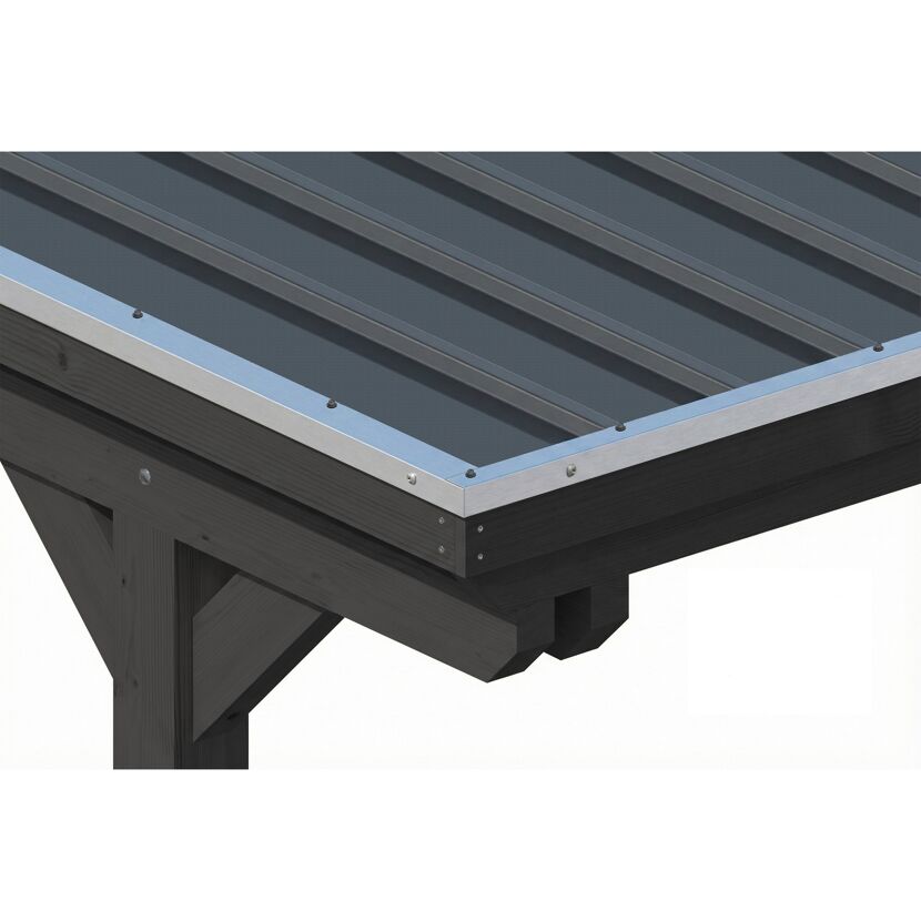 Doppelcarport 'Emsland' anthrazit 609 x 604 cm mit Stahl-Dachplatten