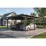 Doppelcarport 'Emsland' schiefergrau 609 x 604 cm mit Stahl-Dachplatten
