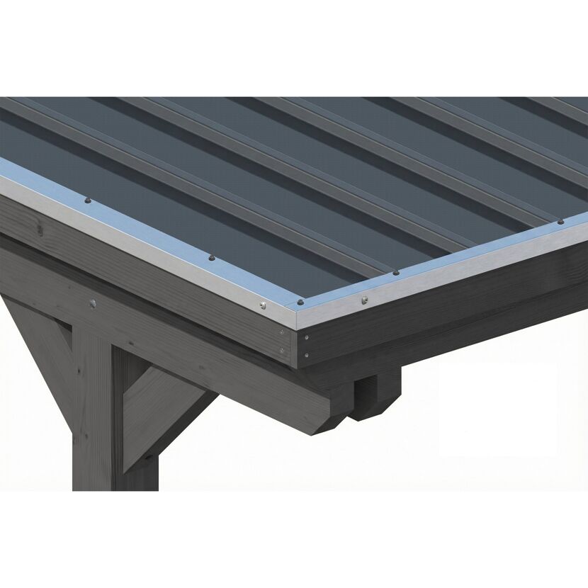 Doppelcarport 'Emsland' schiefergrau 609 x 604 cm mit Stahl-Dachplatten