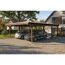Doppelcarport 'Emsland' nussbaumfarben 609 x 846 cm mit EPDM-Dach
