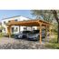 Doppelcarport 'Emsland' Eiche hell 609 x 846 cm mit EPDM-Dach