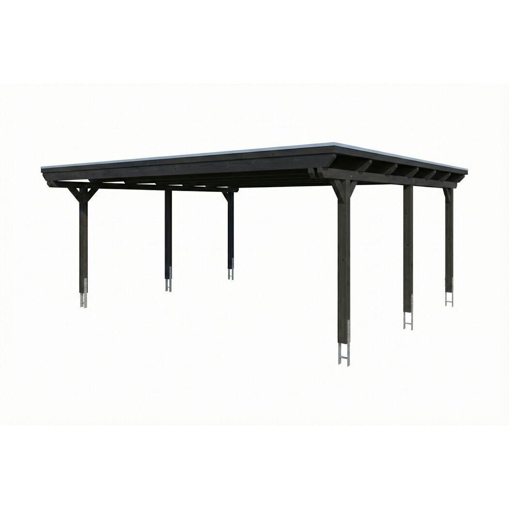 Doppelcarport 'Emsland' anthrazit 609 x 604 cm mit EPDM-Dach
