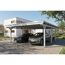 Doppelcarport 'Emsland' weiß 609 x 846 cm mit EPDM-Dach