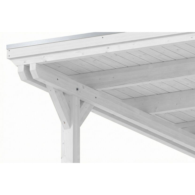 Doppelcarport 'Emsland' weiß 609 x 846 cm mit EPDM-Dach