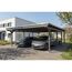 Doppelcarport 'Emsland' schiefergrau 609 x 846 cm mit Stahl-Dachplatten