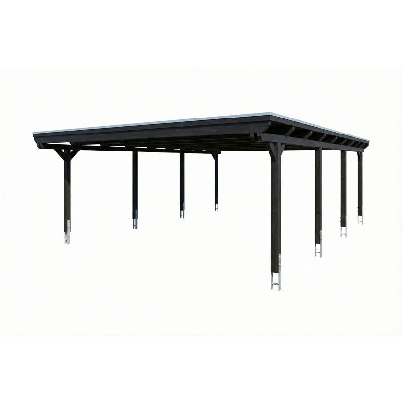 Doppelcarport 'Emsland' anthrazit 609 x 846 cm mit Stahl-Dachplatten